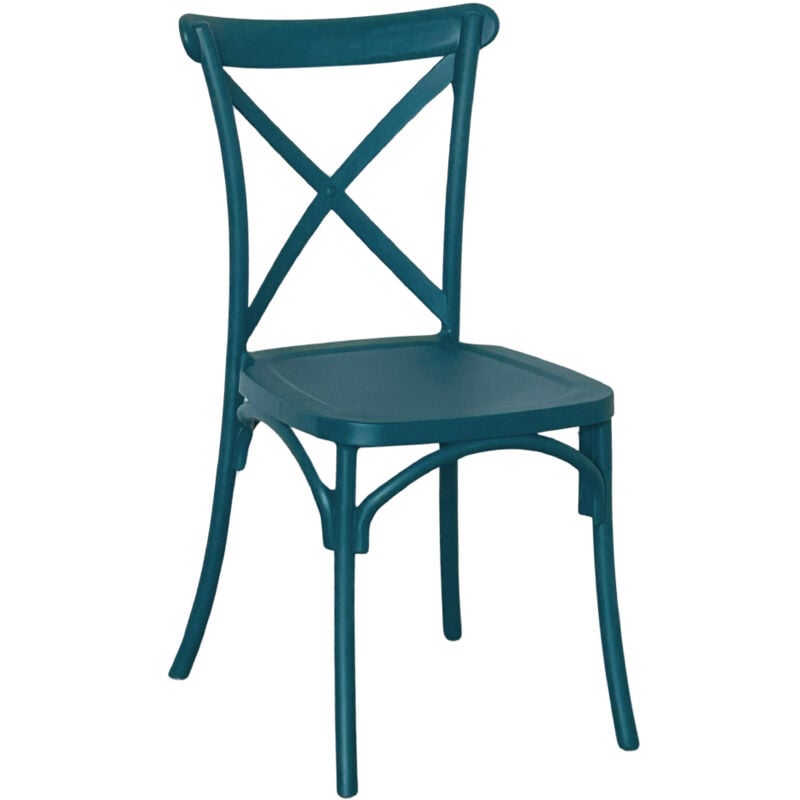 Okaffarefatto - Chaise en plastique vert pétrole sprint empilable à croix