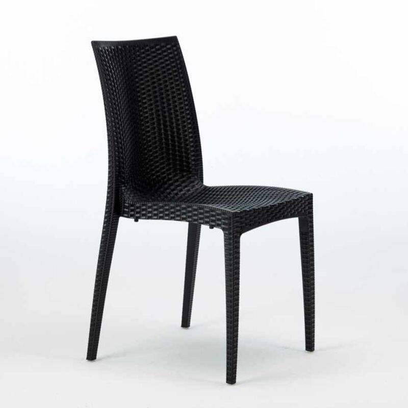 GRAND SOLEIL Chaises jardin poly-rotin empilable bar bistrot lot de 22 unit&eacute;s 