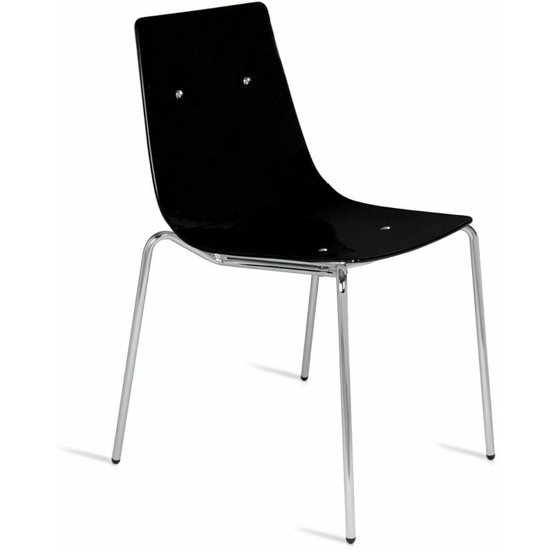 Italchair - Chaises Salle à Manger en Métal wind coque plastique noir