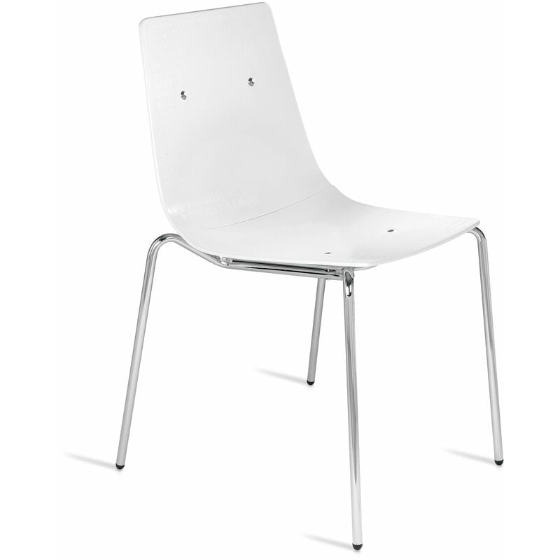 Italchair - Chaises Salle à Manger en Métal wind coque plastique blanche