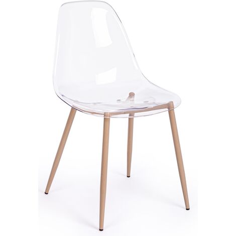 Chaise en polycarbonate transparente Mandy - Lot de 4
