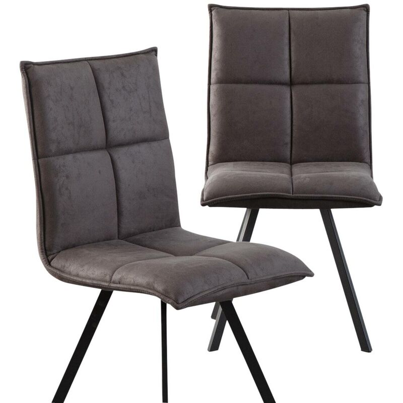 made in meubles - chaise en polyester noir nino (lot de 2) - noir