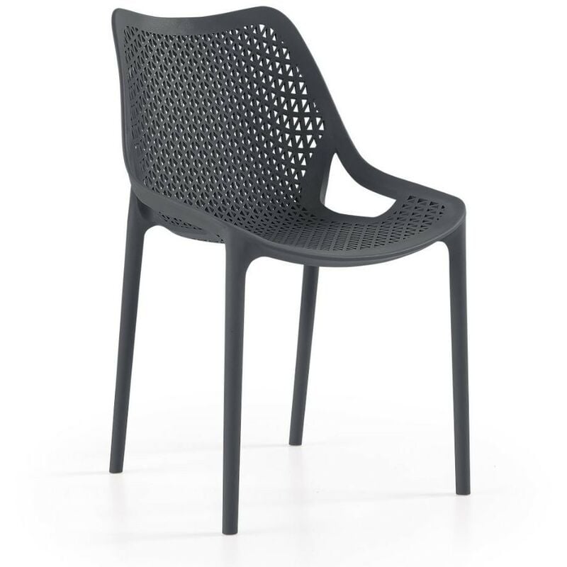 Toscohome - Chaise en polypropylène anthracite - Bilros
