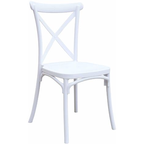 4 Chaises Polypropylène Table Blanc 90x90cm Horeca Dustin White