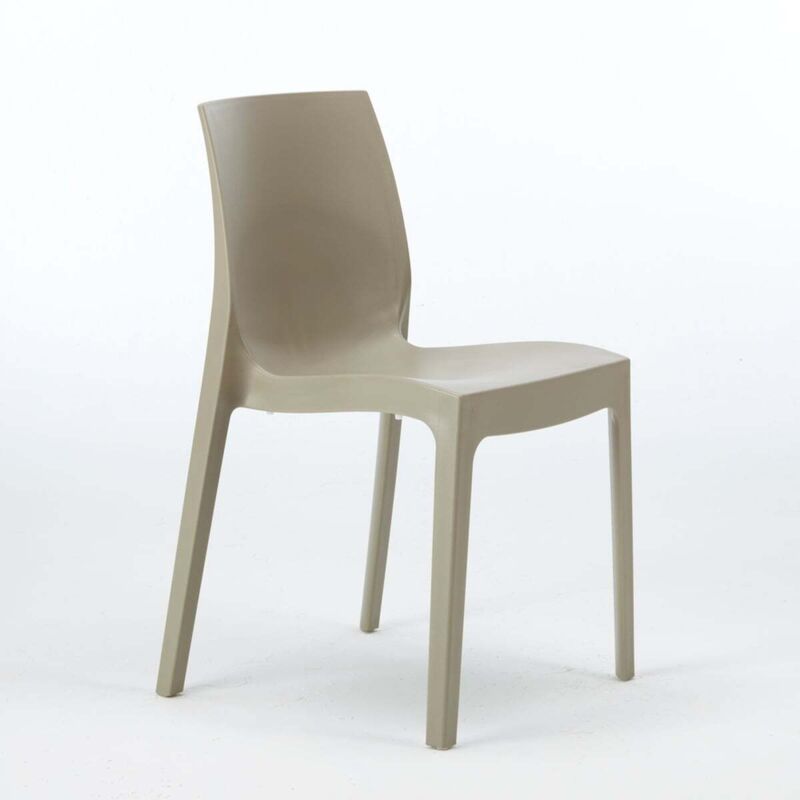 Grand Soleil – Chaise empilable en polypropylène pour salle à manger – Hauteur d'assise 45 cm – Résistante aux intempéries – Confort ergonomique