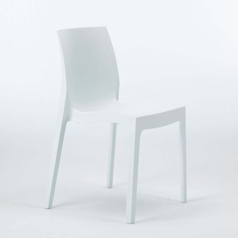 Grand Soleil – Chaise empilable en polypropylène – Hauteur d'assise 45 cm – Légère et résistante aux intempéries – Pour bars et restaurants