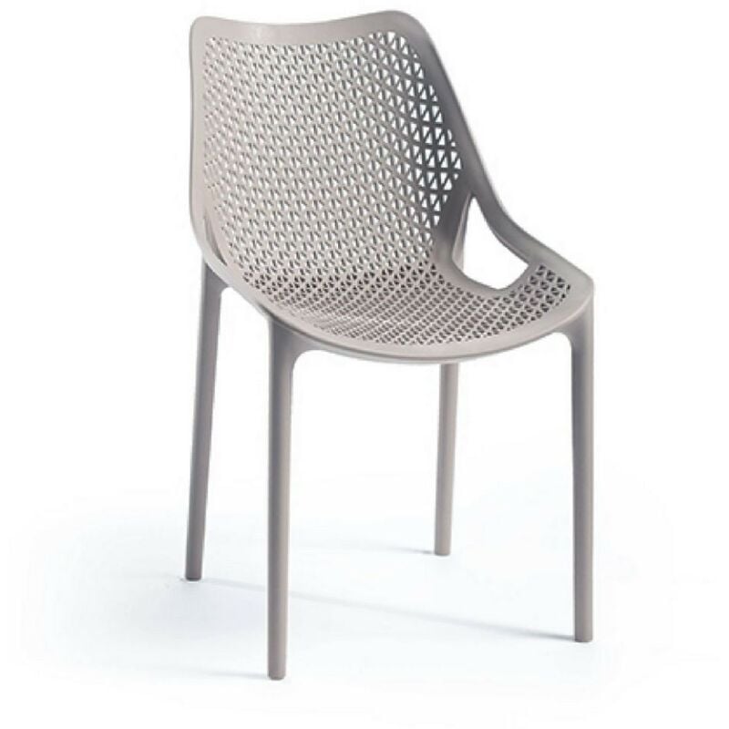 Chaise en polypropylène gris colombe pour l'intérieur et l'extérieur - Bilros