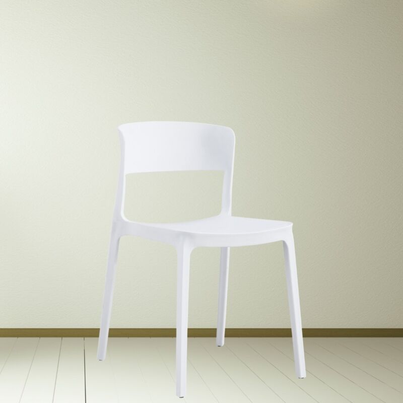 Iperbriko - Chaise en polypropylène jaspe 46x51x74 cm blanche