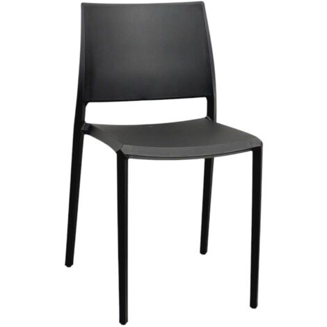 WS DESIGN Chaise en polypropylène Milano Bar Restaurant Noir