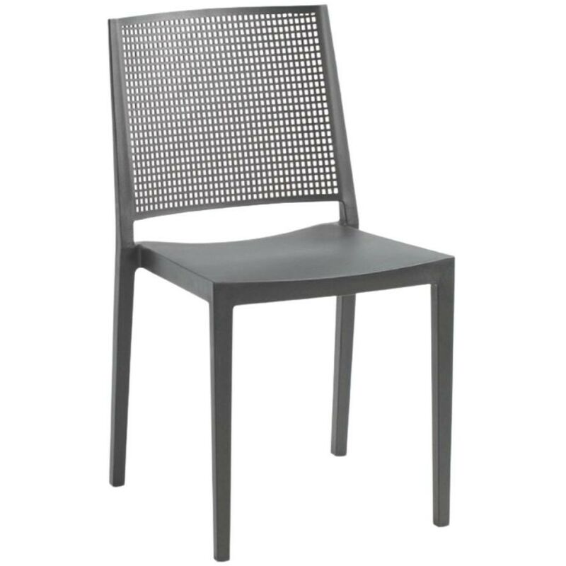Chaise en polypropylène pour l'extérieur ou l'intérieur couleur grise - Grille