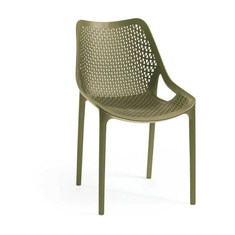 Toscohome - Chaise en polypropylène pour l'intérieur et l'extérieur vert olive - Bilros