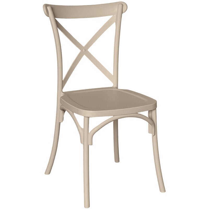 Okaffarefatto - Chaise Sprint en plastique polypropylène beige monobloc empilable