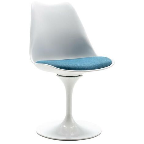 Chaise en polypropylène, tissu et métal - Bleu et blanc - XAFY - Bleu turquoise, Blanc