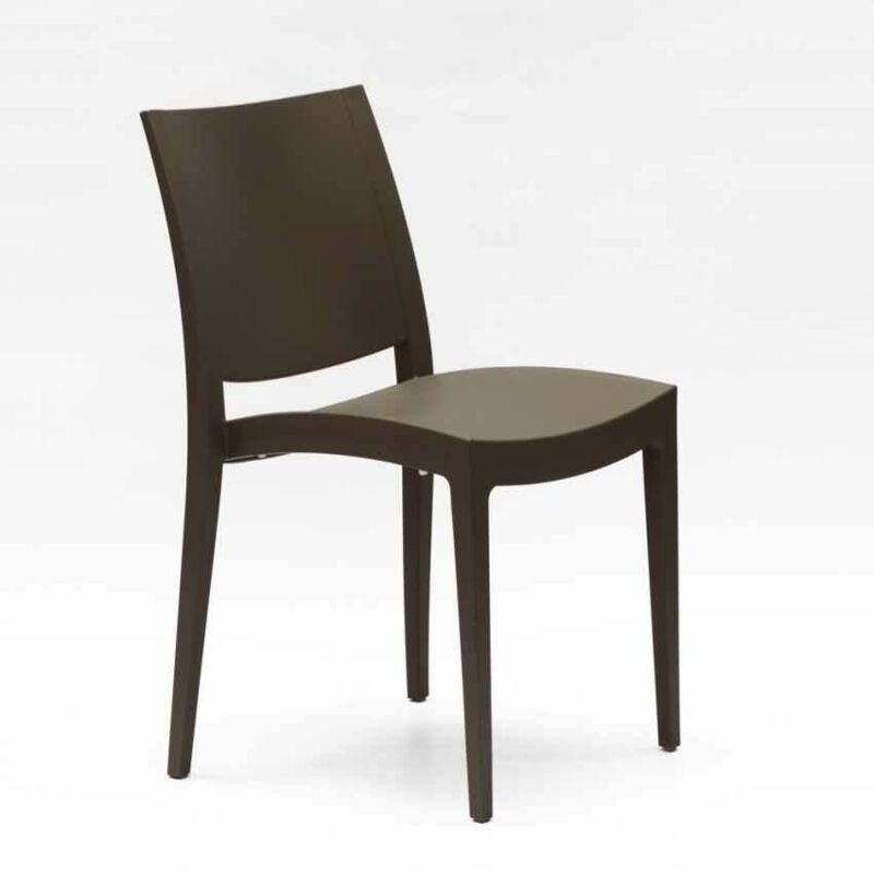 Chaise en polypropylène pour salle à manger bar et restaurant Grand Soleil Trieste - Marron