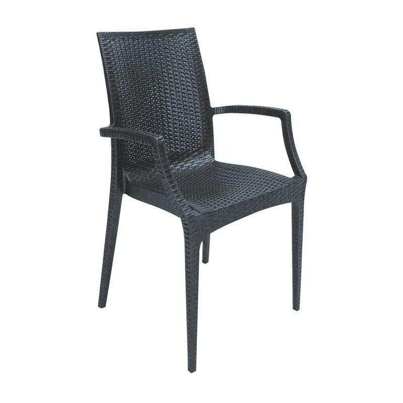 Chaise bistrot avec accoudoirs - Gris Foncé