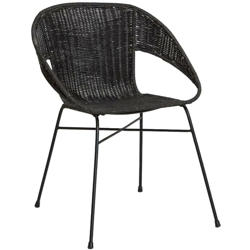 Made In Meubles - Chaise en rotin et en métal Aurélien