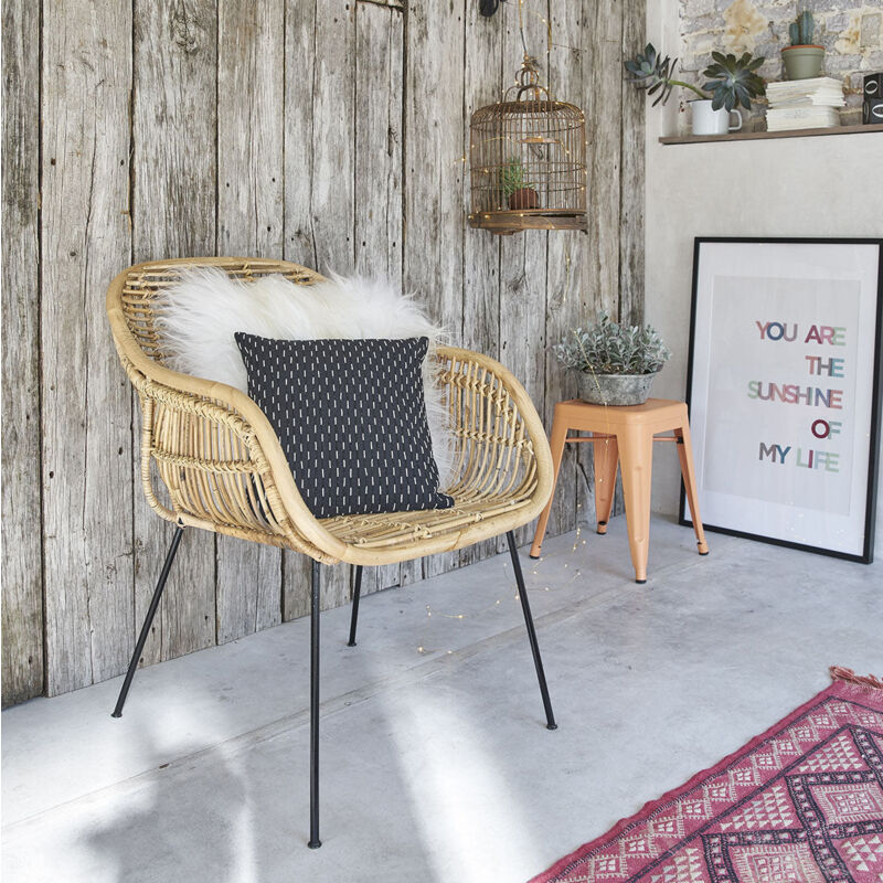 Bois Dessus Bois Dessous - Chaise en rotin et métal - Naturel