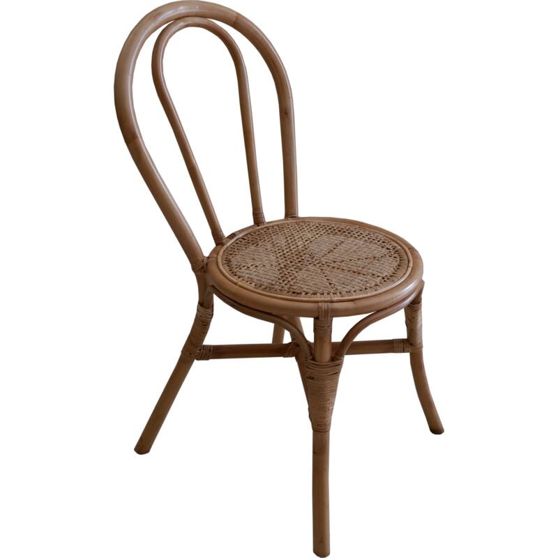 Chillvert - Chaise en Rotin Naturel pour Salle à Manger Parma 40x52x90 cm avec Siège en Osier Naturel