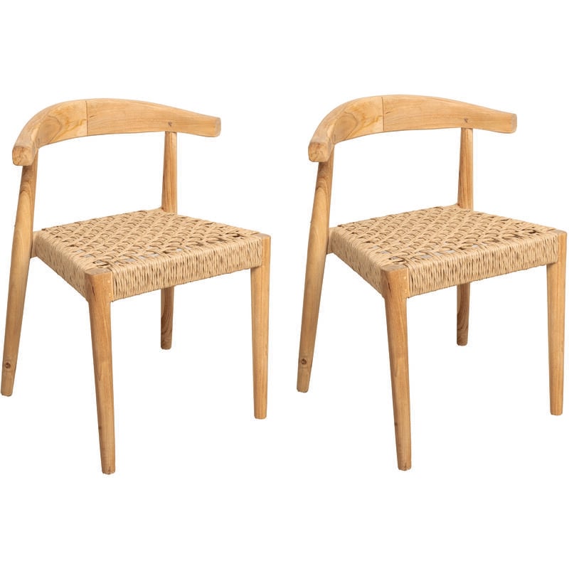 Aubry Gaspard - Chaise en teck baia - Outdoor Lot de 2