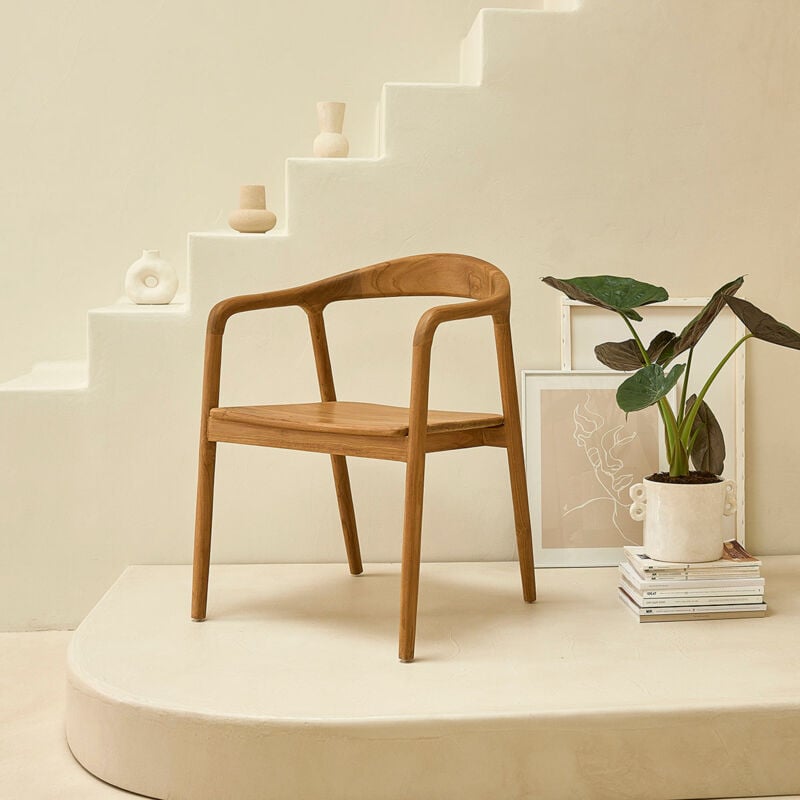 Berah Getah - Chaise en bois de teck massif naturel