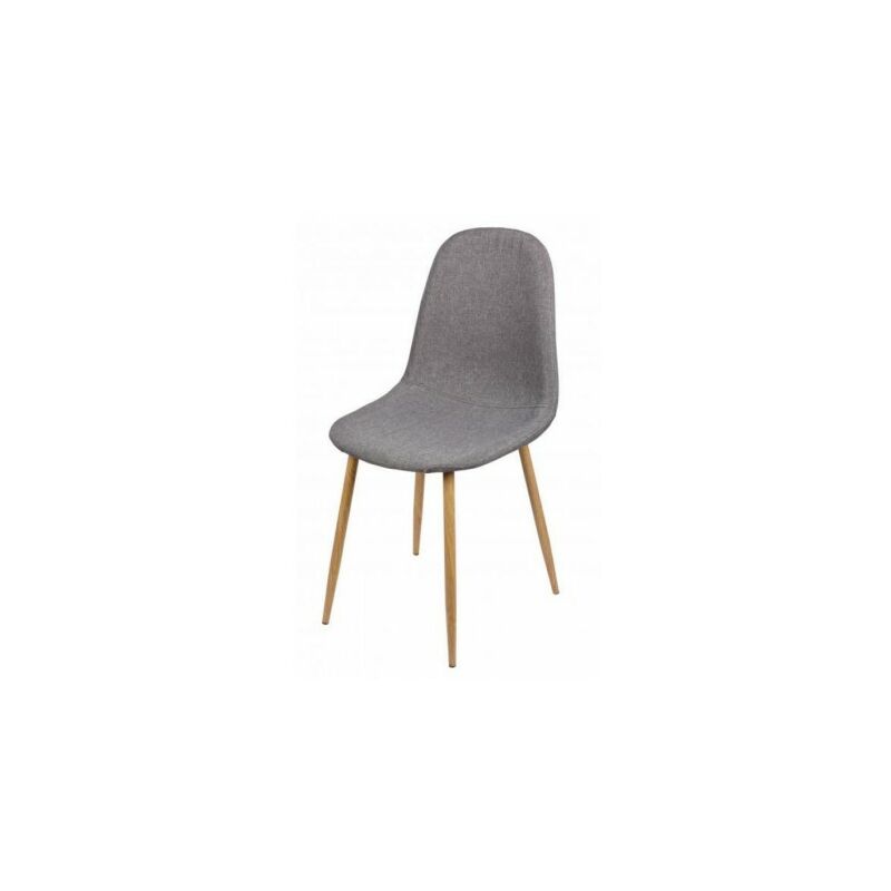 fornord - chaise en tissu gris pieds en métal effet bois - gris