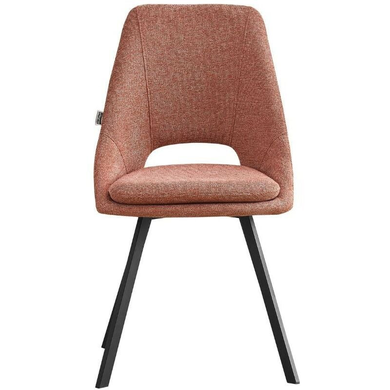 Toscohome - Chaise en tissu saumoné avec pieds noirs - Blauss