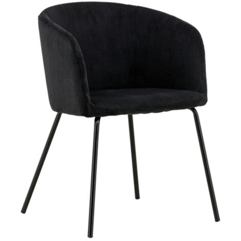 Chaise en Velours Côtelé "Berit" 78cm Noir