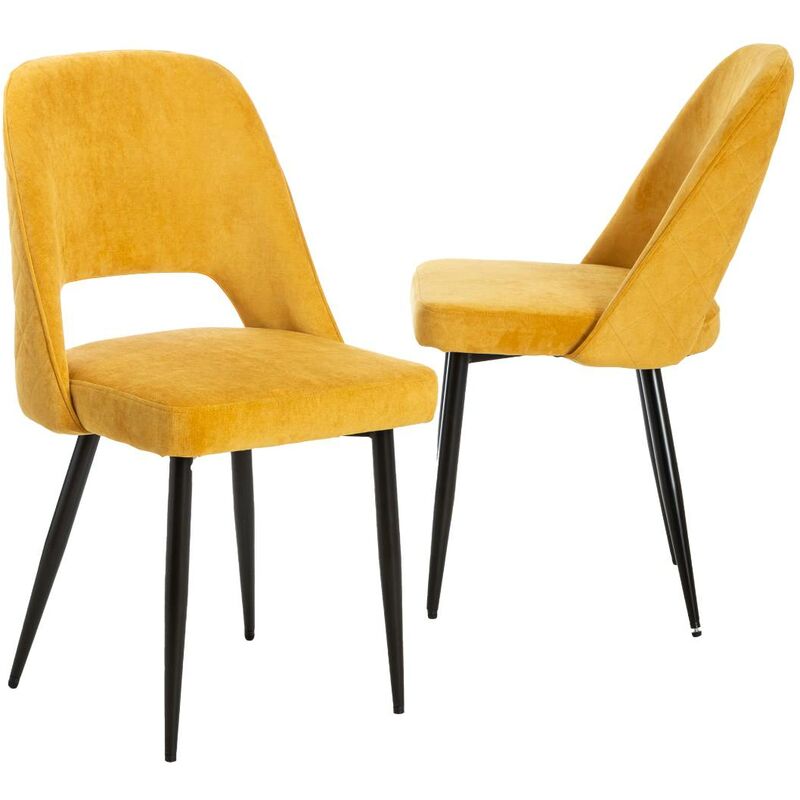 Chaise en velours moutarde Rumba (lot de 2)