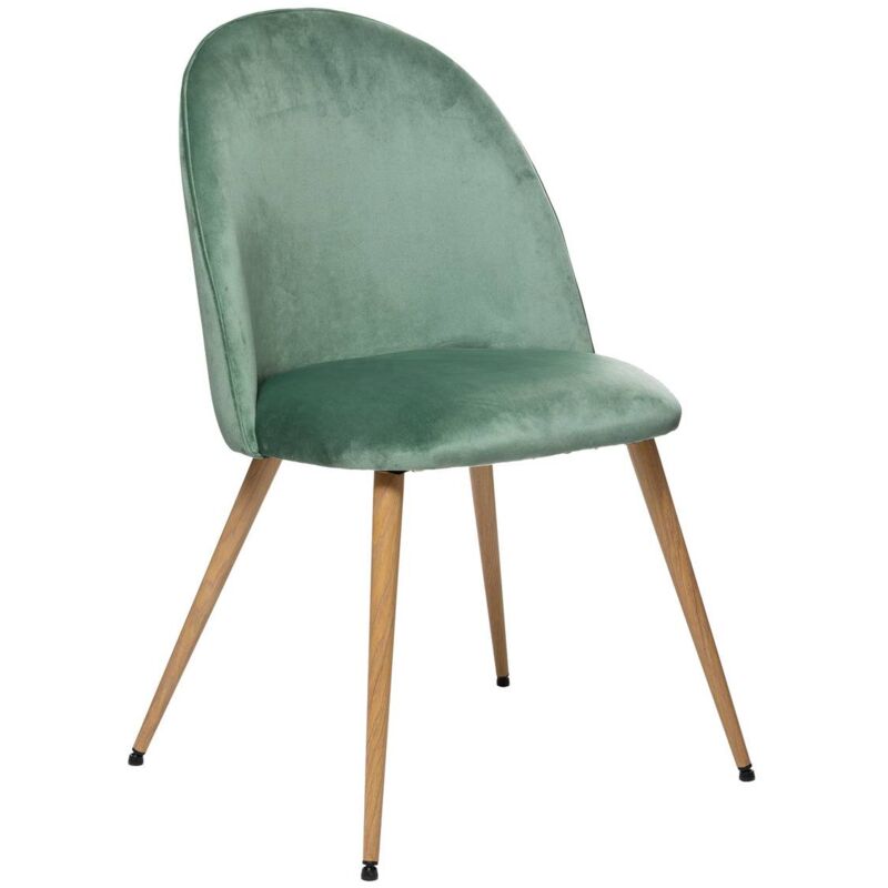 Atmosphera - Chaise De Table En Velours Vert