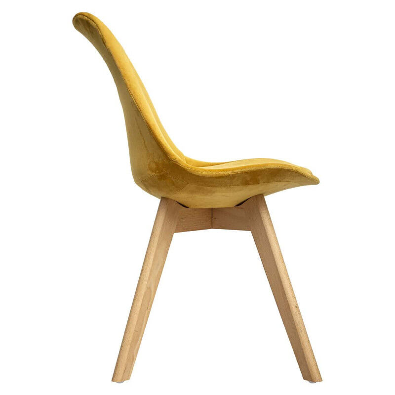 Atmosphera - Chaise en velours style scandinave 'Helsinki' Couleur: Ocre