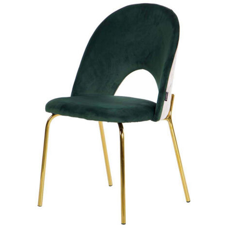 Chaise en velours vert gris 49 x 53 x 87 cm