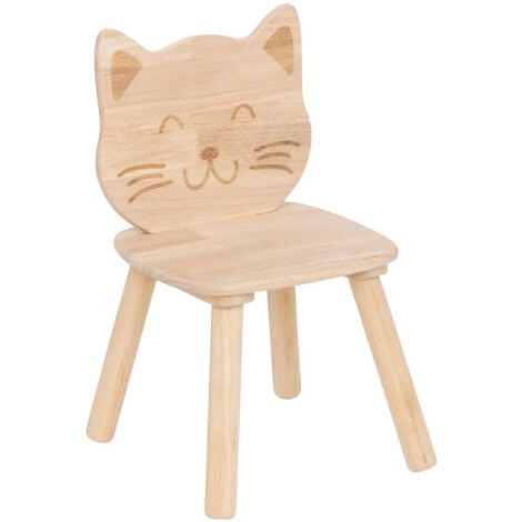 ATMOSPHERA CREATEUR D'INTERIEUR FOR KIDS Chaise Enfant Chat "Pia" 50cm Naturel
