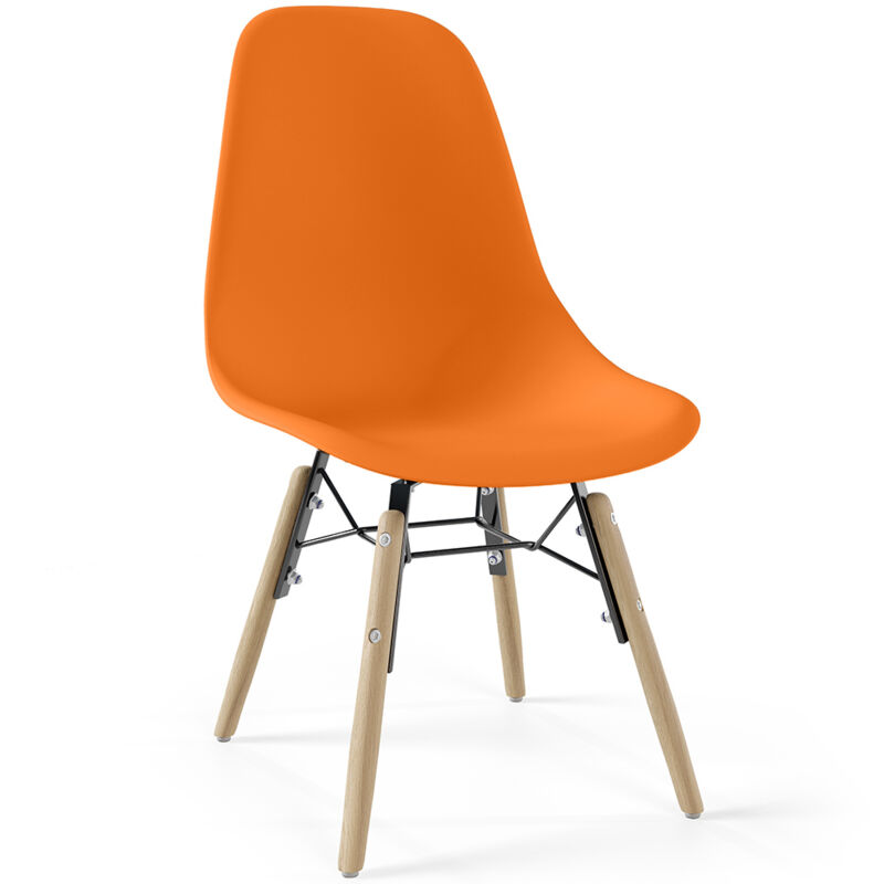 Chaise Enfant - Design Scandinave - Pieds en Bois - Skögur Orange