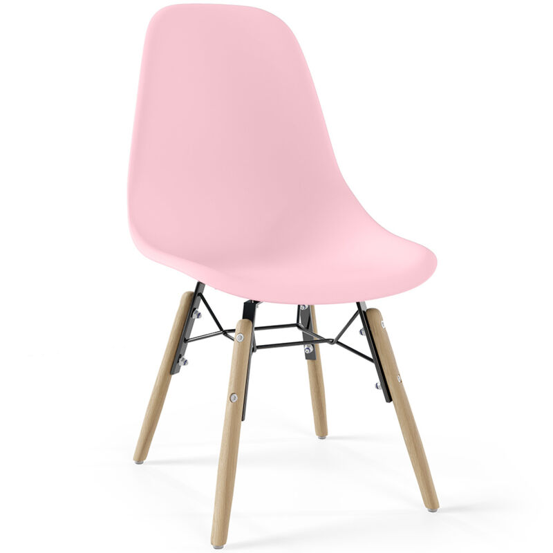 Chaise Enfant - Design Scandinave - Pieds en Bois - Skögur Rose