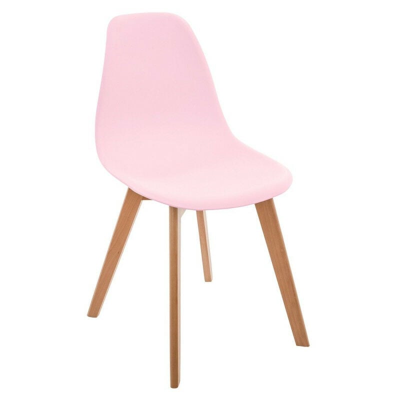 Atmosphera - Chaise enfant pieds bois rose