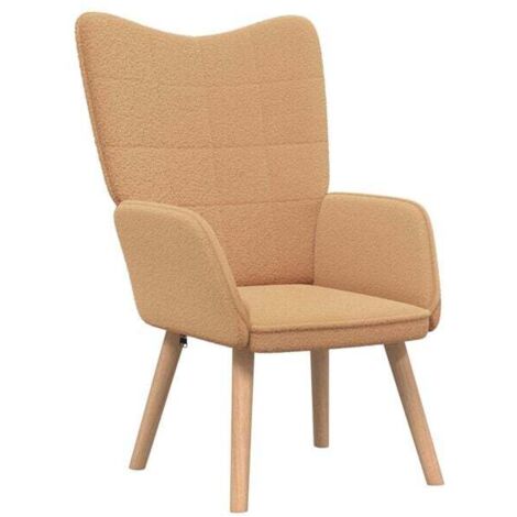 Chaise ergonomique avec dossier, couleur beige clair, en tissu Sherpa doux et respirant, dimensions 62 x 67 x 95,5 cm — siège de bureau moderne pour intérieur