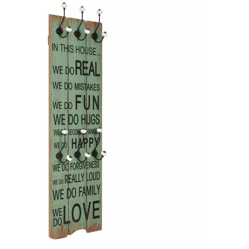 Porte-manteau mural avec 6 crochets 120 x 40 cm HAPPY LOVE Porte-manteau mural avec 6 crochets 120 x 40 cm HAPPY LOVE