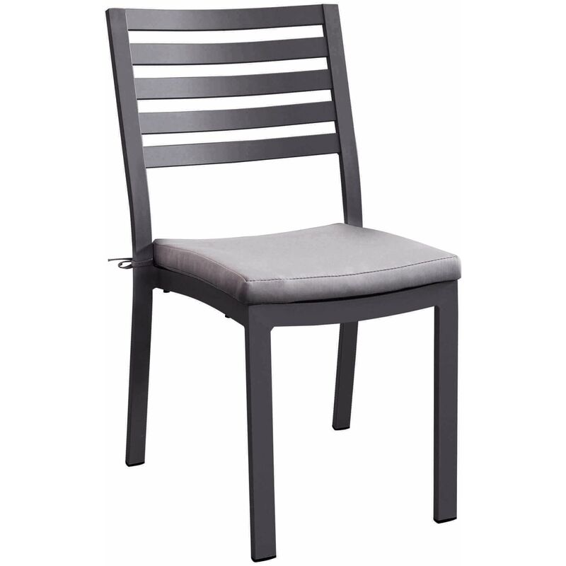 Chaise extérieure en aluminium startable avec oreiller Valhalla Black - Black