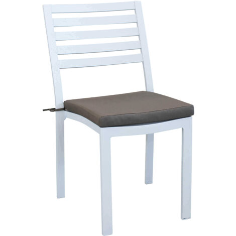 Chaise extérieure en aluminium startable avec oreiller Valhalla White
