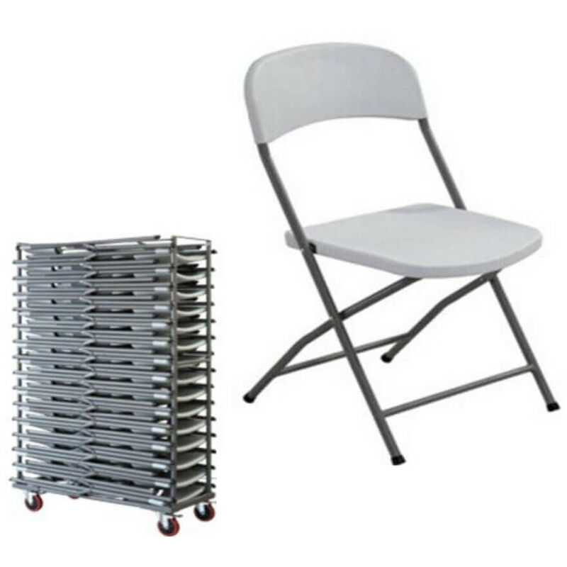 Chaise extérieure pliante en acier et plastique 44.5x43.5xh83 cm