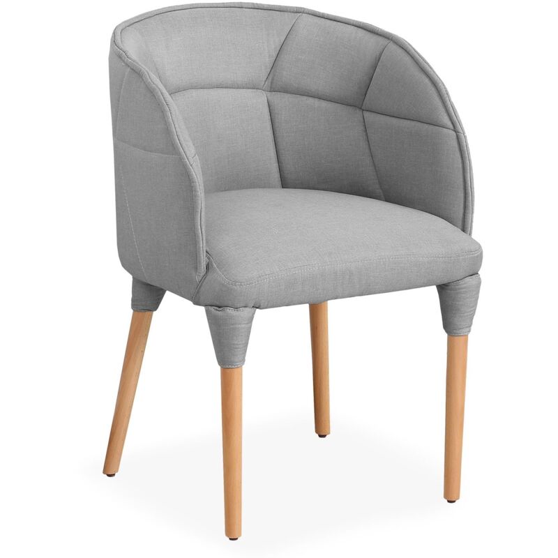 Chaise / Fauteuil Cielo Tissu Gris Clair