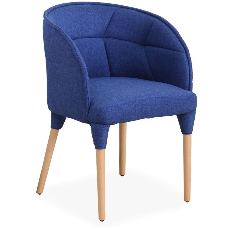 Cotecosy - Chaise / Fauteuil Cielo Tissu Bleu