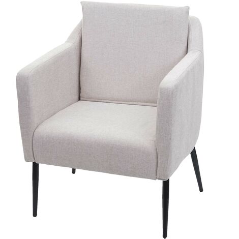 Chaise fauteuil cocktail lounge cadre en métal revêtement en tissu beige 040003160