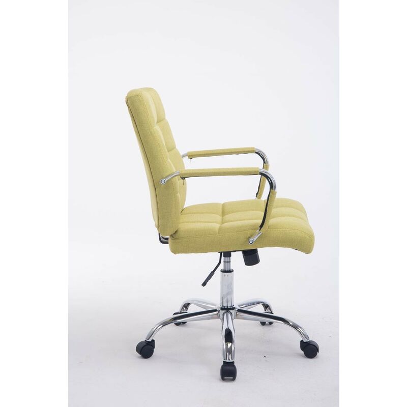 Chaise fauteuil de bureau à roulettes en tissu vert hauteur réglable BUR10112