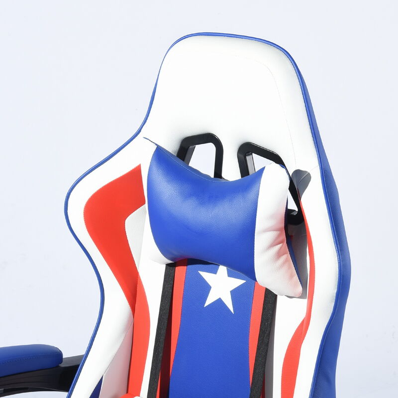 Chaise Fauteuil De Bureau Bleu Gaming Gamer Pivotant Racing Inclinable 150 Capitan America 5712445656609