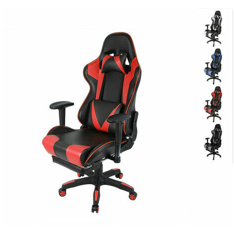 ® Chaise Fauteuil De Bureau Gaming Gamer Pivotant Racing Inclinable 150°Rouge