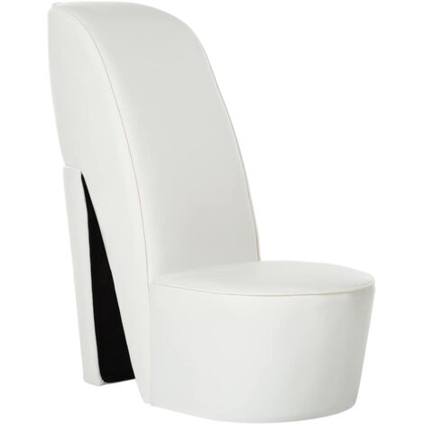 Chaise/Fauteuil de salon en forme de chaussure à talon haut Blanc Similicuir BGT97773