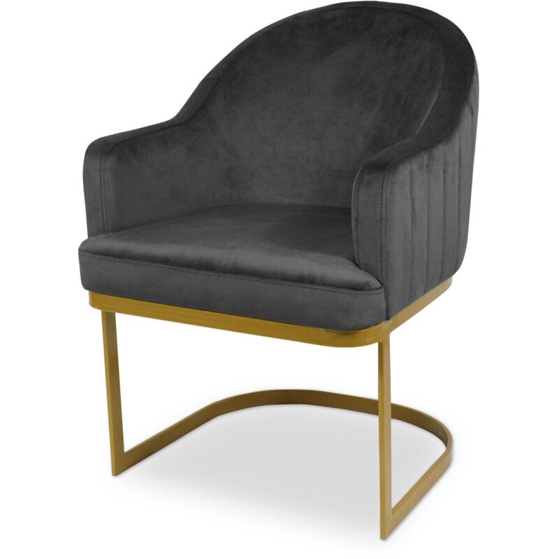 Cotecosy - Chaise / Fauteuil Everest Velours Noir