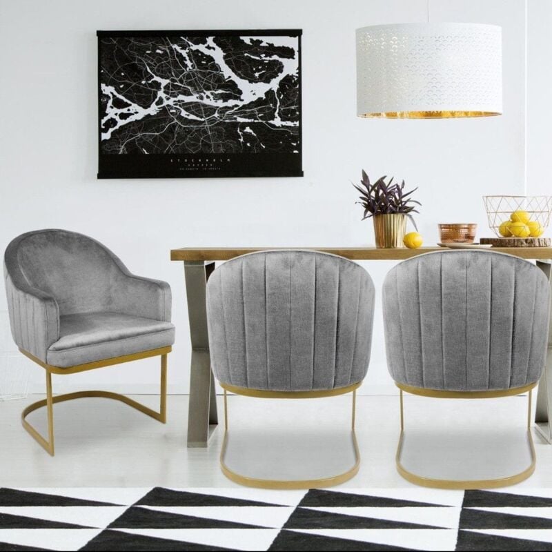 Cotecosy - Chaise / Fauteuil Everest Tissu Gris