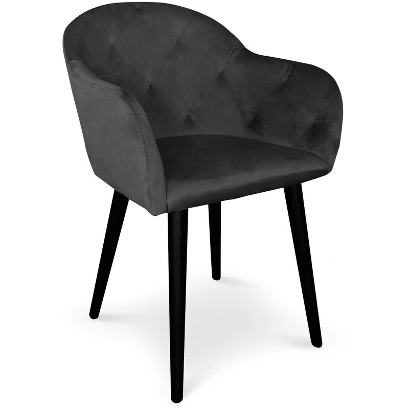 chaise / fauteuil honorine velours noir - noir